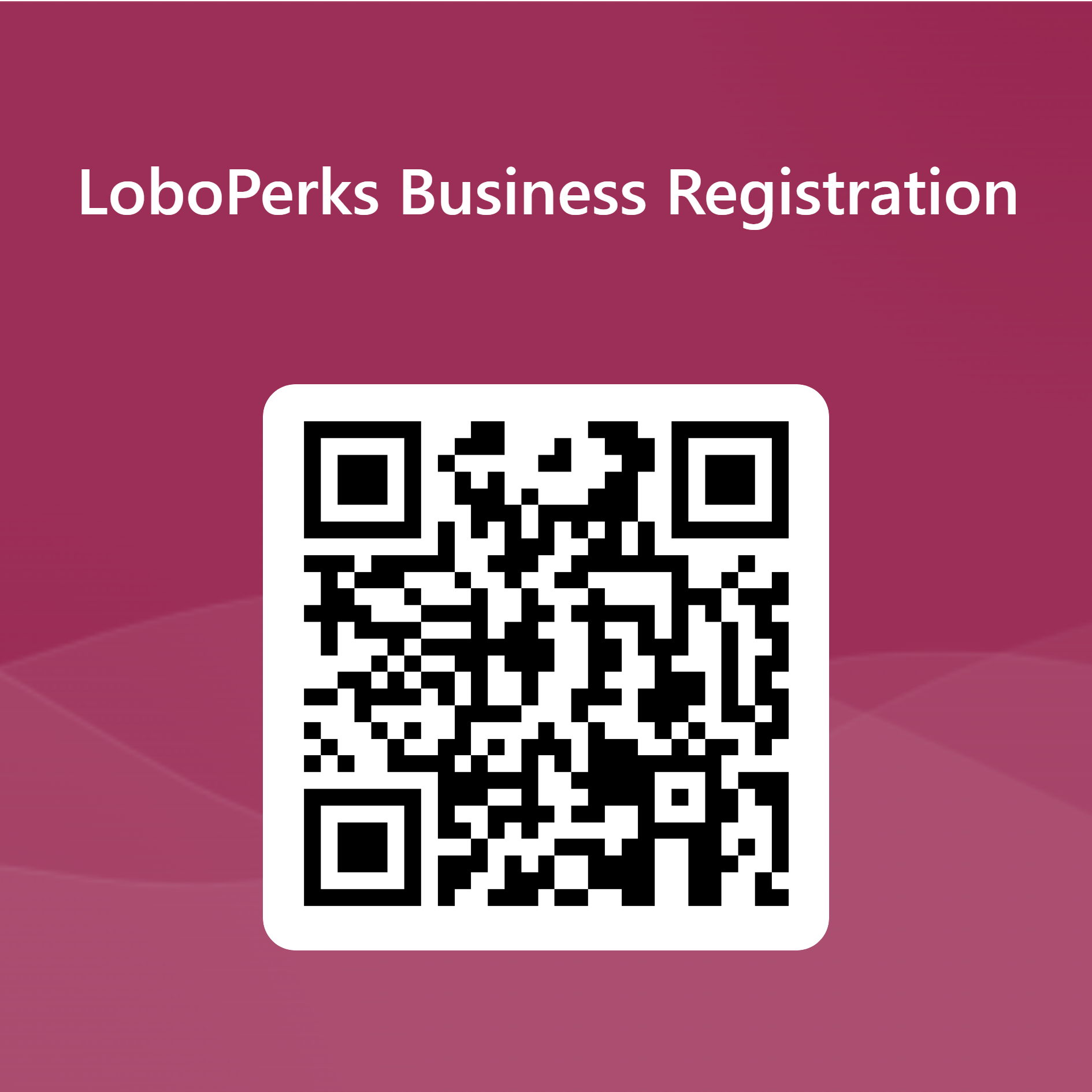 QR Code for LoboPerks Business Registration